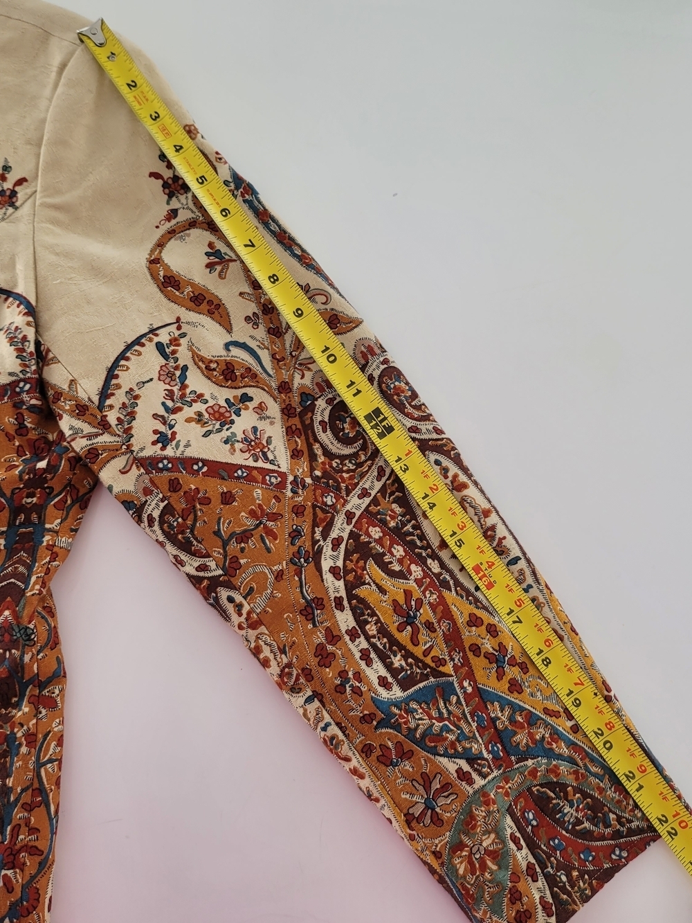 Coldwater Creek Blazer Womens Medium Paisley Tan Zip Up Jacket - Picture 13 of 16